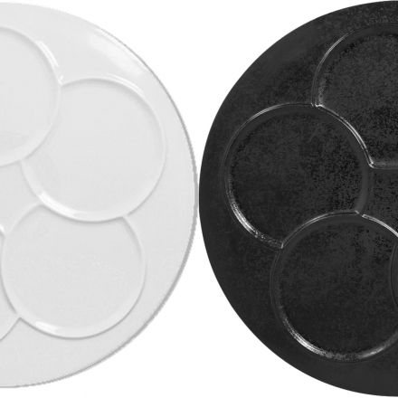 Round plate with 5 compartments